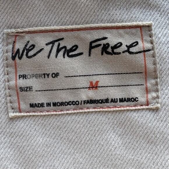 FREE PEOPLE Opal Swing Denim Jacket Cream Ecru - Picture 7 of 9